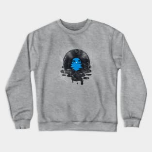 Vinyl LP Music Record Beach Sunset Blue Crewneck Sweatshirt